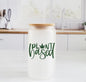 "Plant Based" Glass Cup with Lid