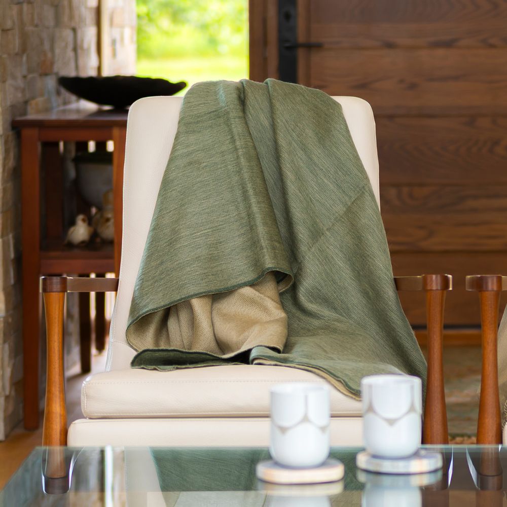 Reversible Alpaca Throw Blanket Handwoven From Ecuador