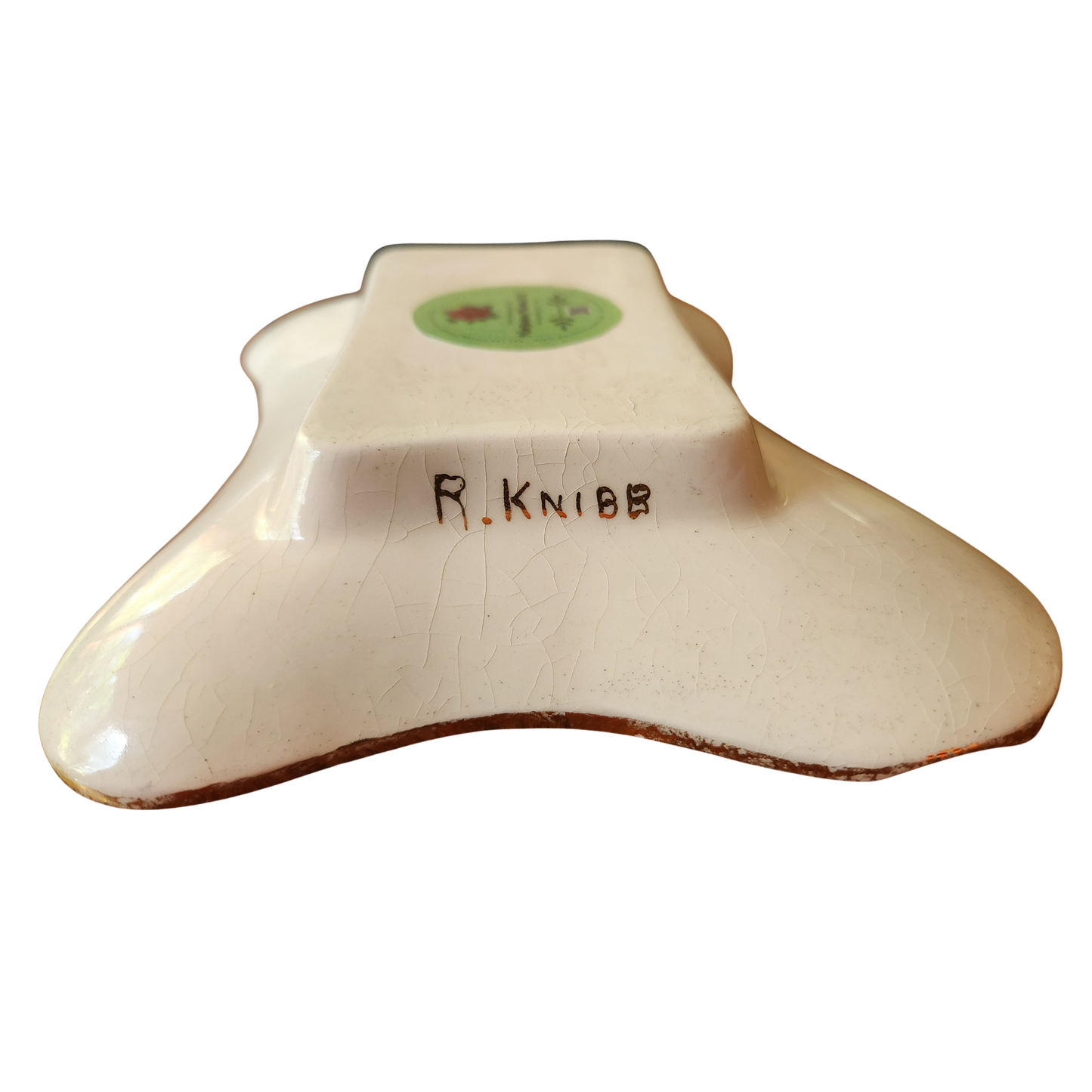 Mid-Century Ceramic Rose Painted Ashtray