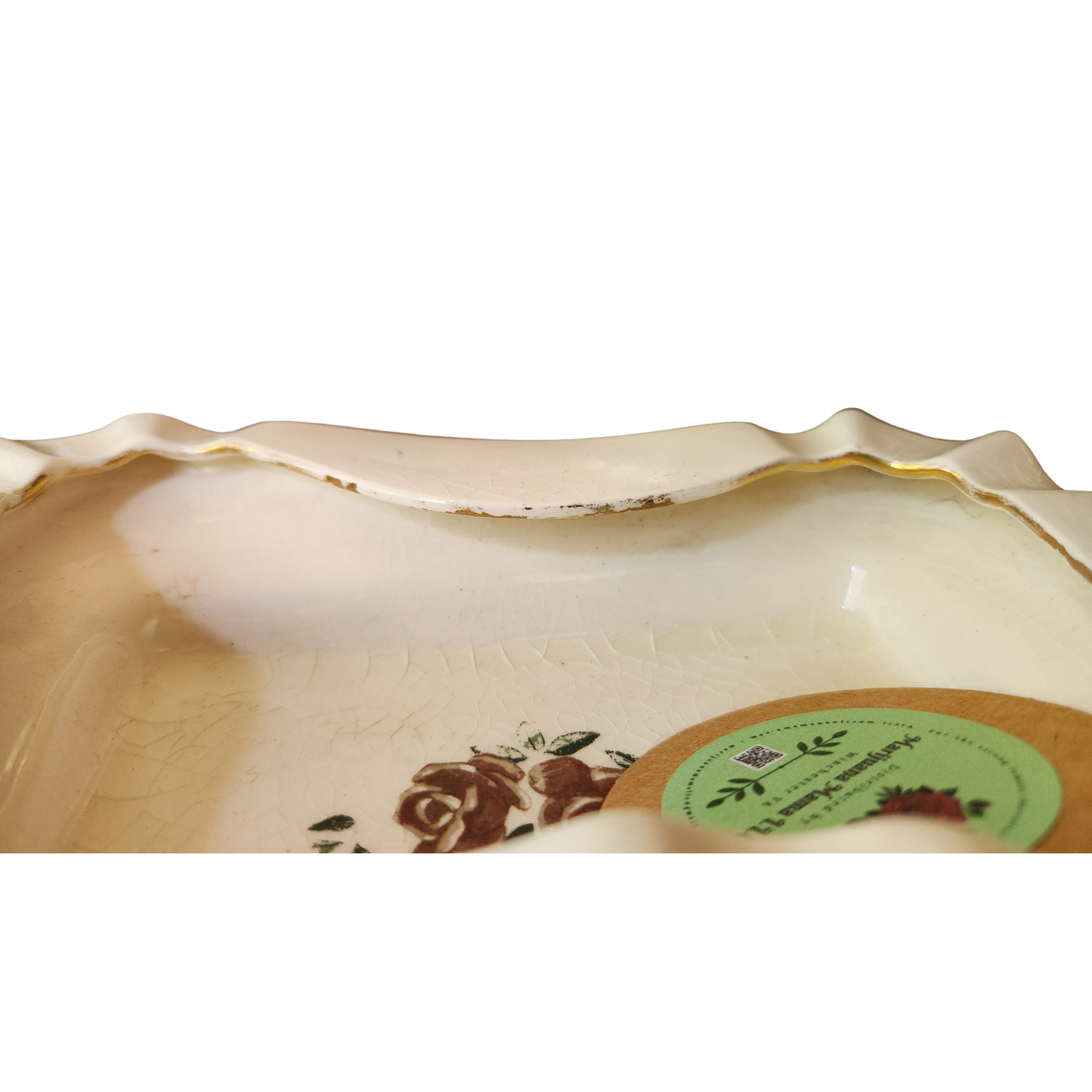 Mid-Century Ceramic Rose Painted Ashtray