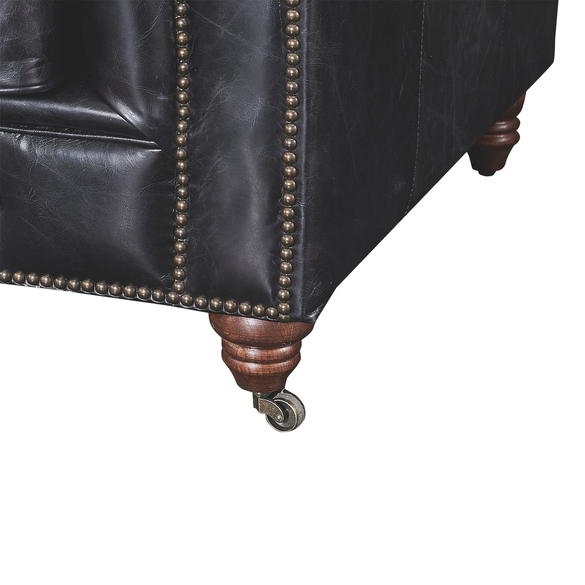 Century Chesterfield Arm Chair - Slate Leather - Marijuana Mama