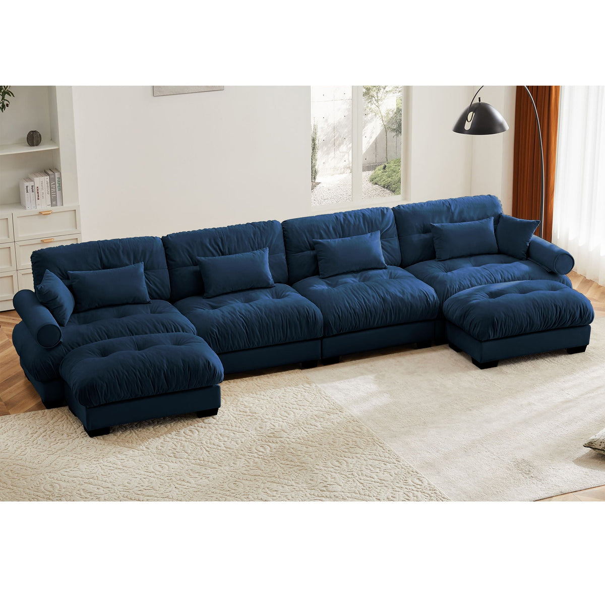 Super Comfort Oversized Modular Sectional Sofa With Movable Ottoman - Marijuana Mama