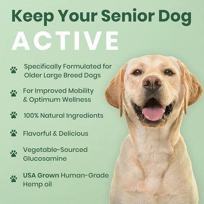 Dog Hip Joint Supplement Hemp Glucosamine Chews for Senior Large Breed