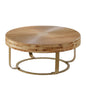 Modern Round Coffee Table With Wooden Carving Pattern - Marijuana Mama