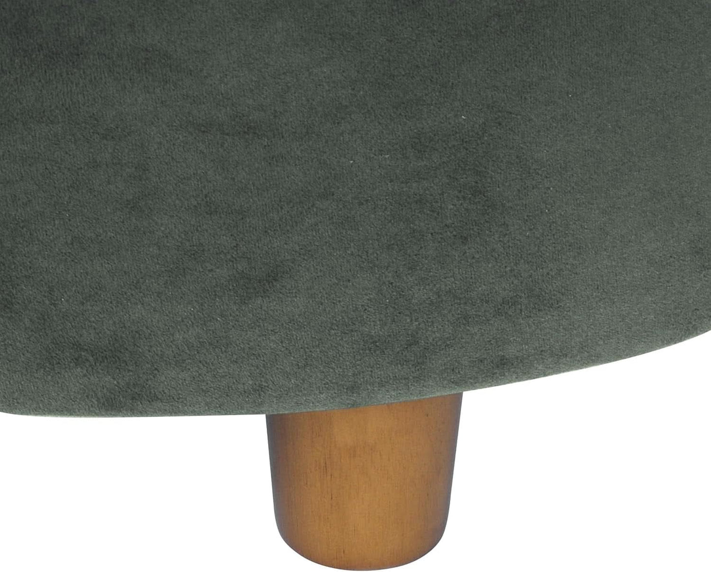 Handcrafted Loden Green Velvet Storage Ottoman