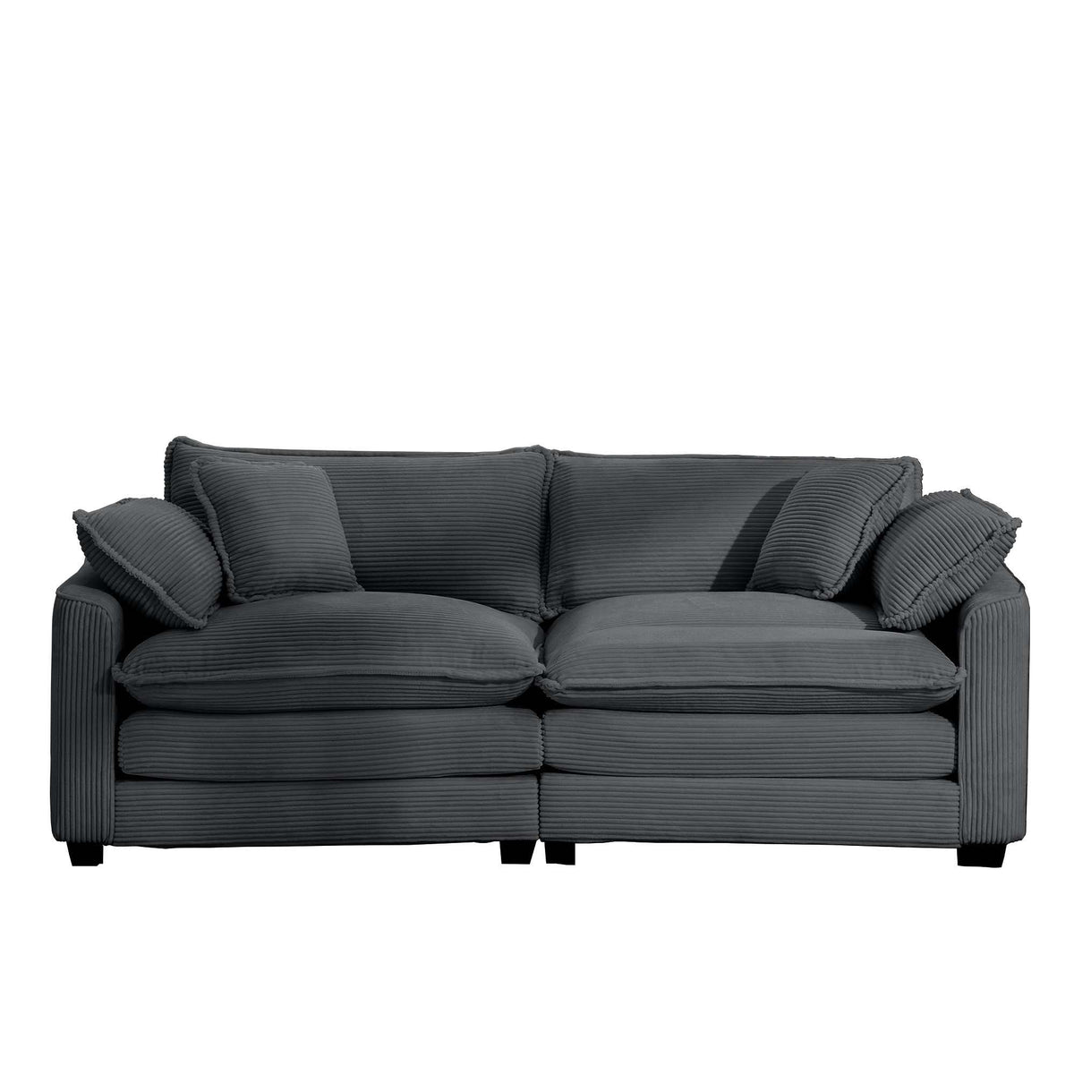 Modern 2 Seater With 4 Pillows, Upholstered Deep Seating Loveseat - Marijuana Mama
