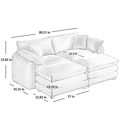 Modern Oversized Modular Cushion Sofa With Ottoman - Marijuana Mama