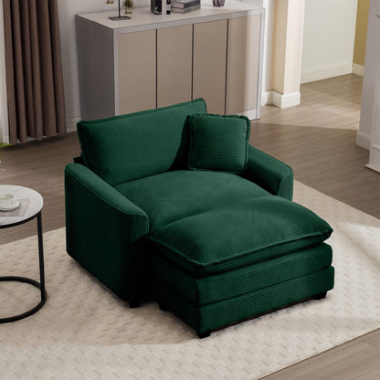 Classic Modern Comfortable Single Chair Deep Seat Sofa With Footstool - Marijuana Mama