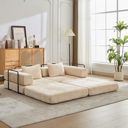Convertible Floor Sofa Bed With Pillow Back Support Armrest - Marijuana Mama