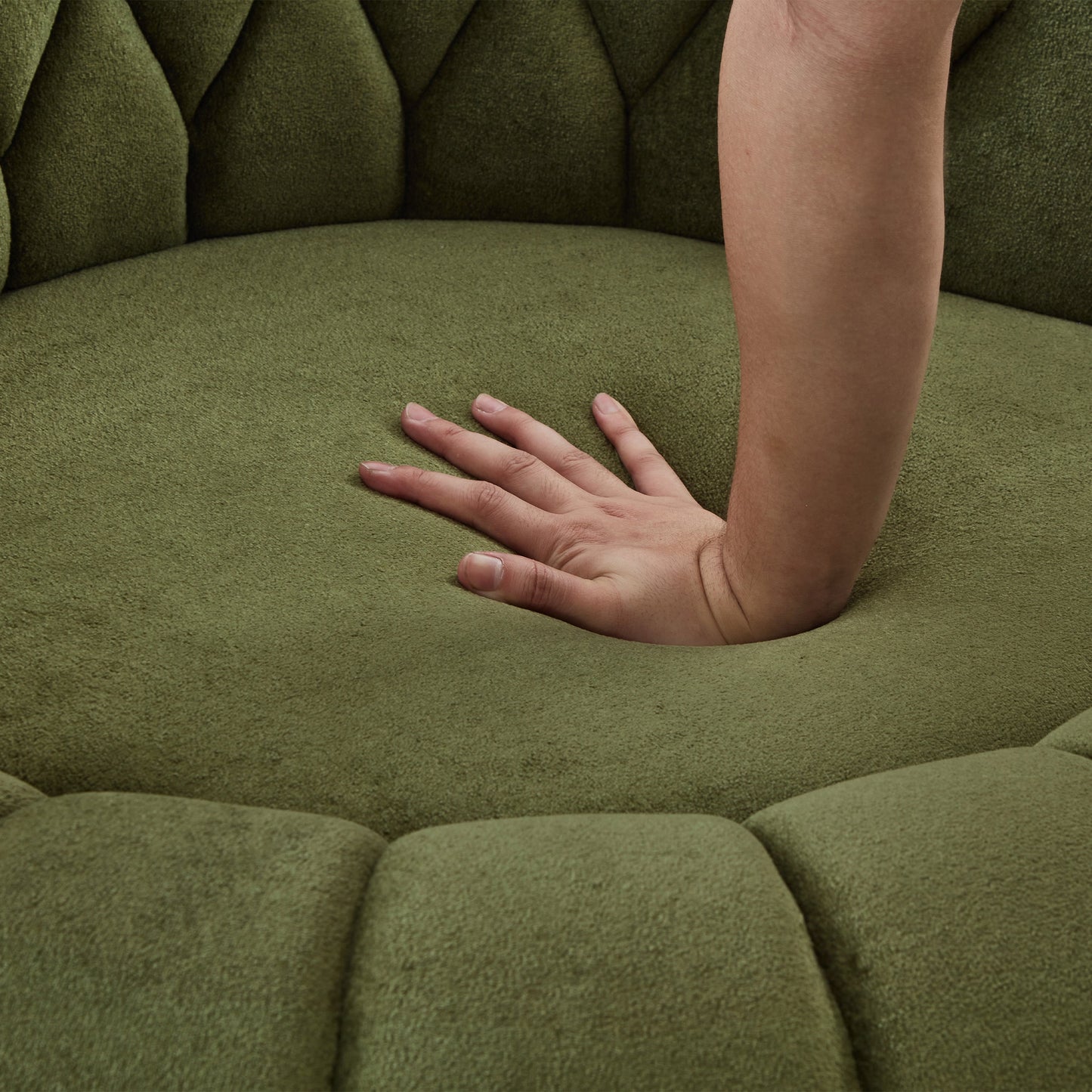 Swivel Accent Chair 360 Degree Chenille Green Oversized Round