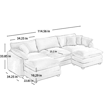 Modern Oversized Modular Cushion Sofa With Ottoman - Marijuana Mama