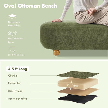 Green Velvet Bench Cushioned Seat