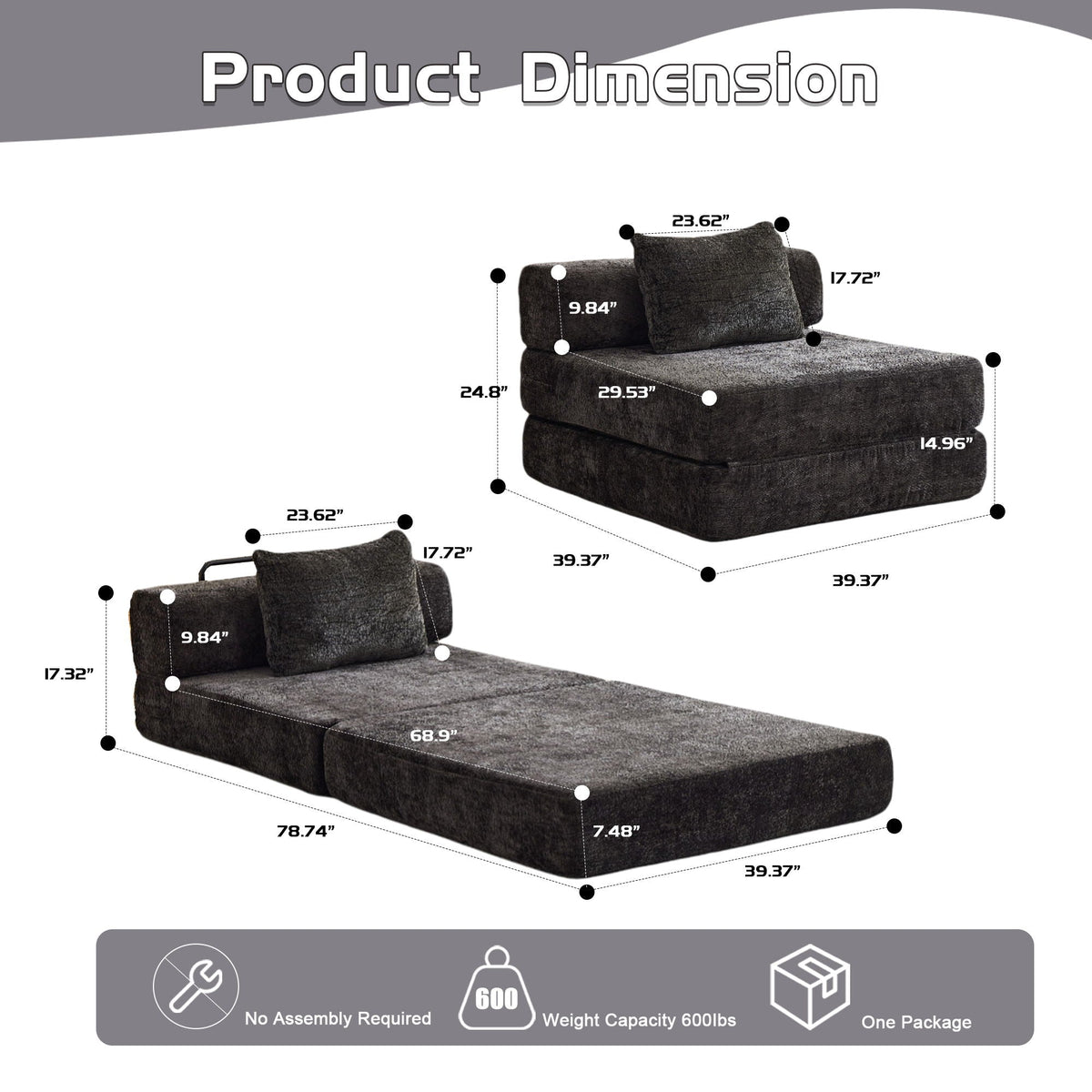 Convertible Floor Sofa Bed With Fixed Shape Frame For Living Room - Marijuana Mama