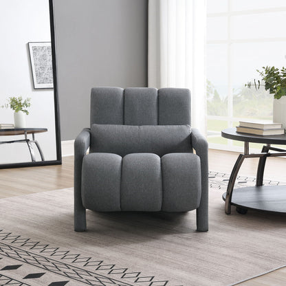 Modern Upholstered Accent Chair, Comfortable Fabric With A Pillow For Living Room - Marijuana Mama