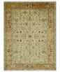 Tabriz 6x8 Hand Knotted Beige & Rust Traditional Wool Rug