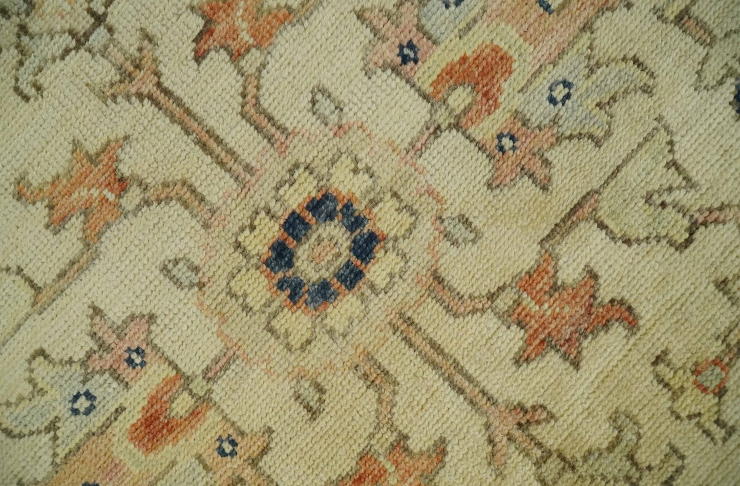 Tabriz 6x8 Hand Knotted Beige & Rust Traditional Wool Rug