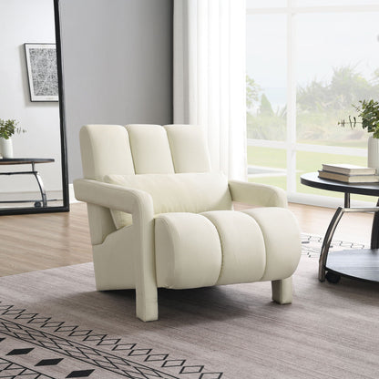 Modern Upholstered Accent Chair, Comfortable Fabric With A Pillow For Living Room - Marijuana Mama