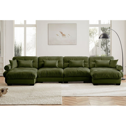 Super Comfort Oversized Modular Sectional Sofa With Movable Ottoman - Marijuana Mama