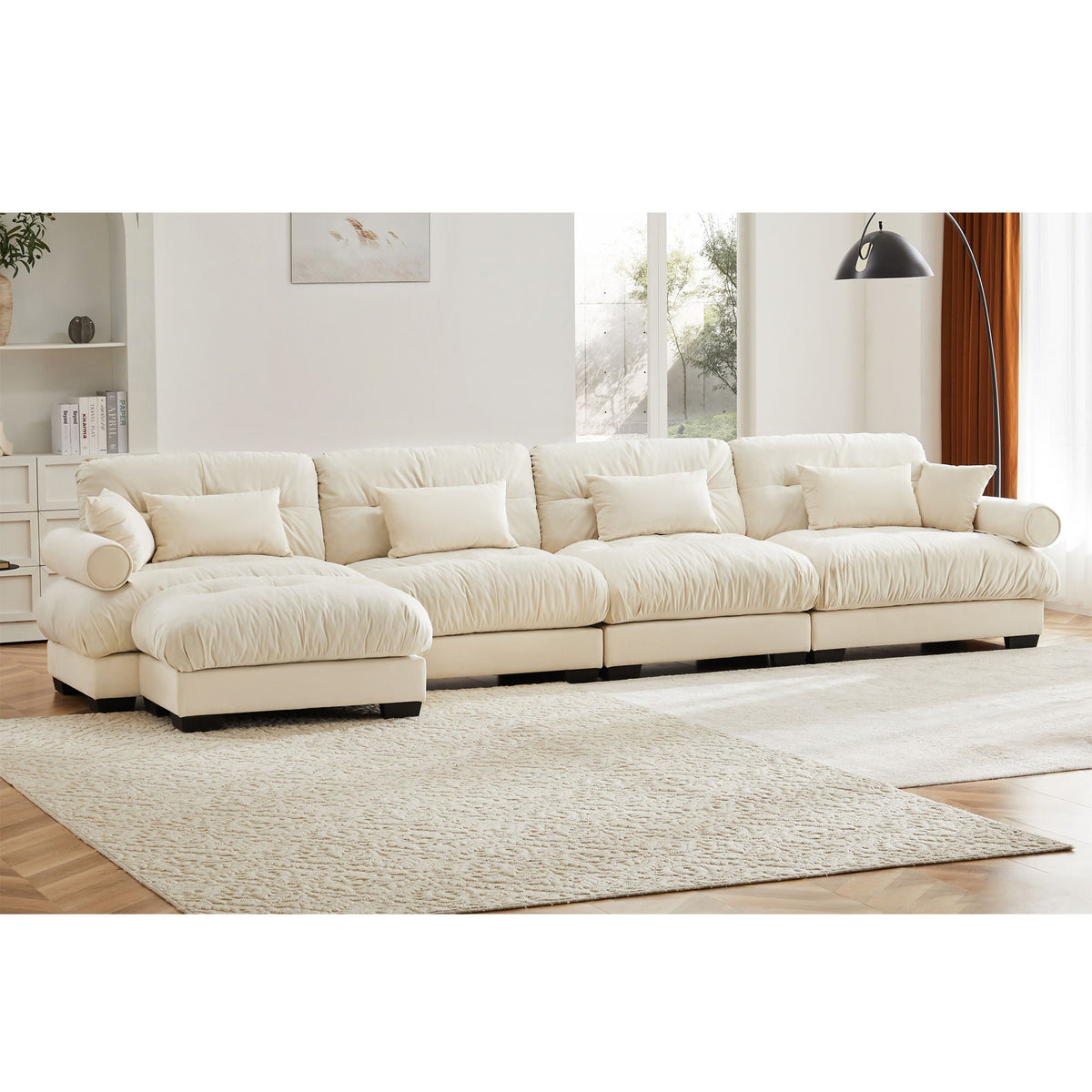 Super Comfort Oversized Modular Sectional Sofa With Movable Ottoman - Marijuana Mama