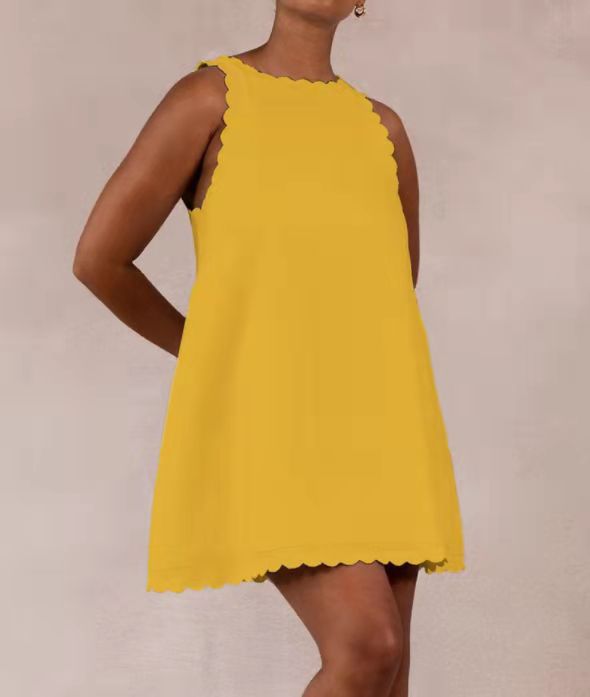 Cotton & Hemp Ruffled Women's Dress - Marijuana Mama