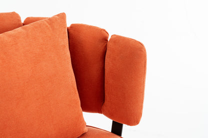Chenille Orange Accent Chair