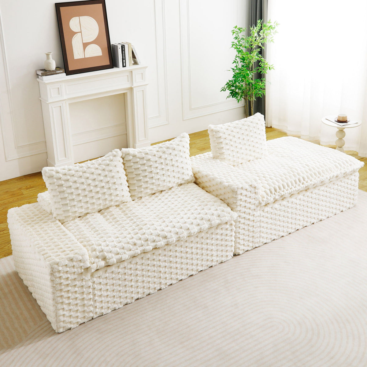 Modular Sofa, Convertible Twin Seat With Chaise Lounge - Marijuana Mama