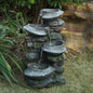 Indoor/Outdoor Stone Water Fountain, 4 Tier With LED - Marijuana Mama
