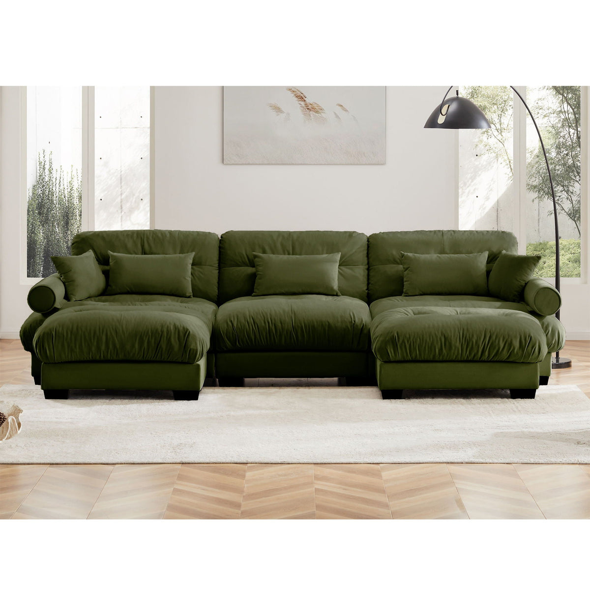 Super Comfort Oversized Modular Sectional Sofa With Movable Ottoman - Marijuana Mama