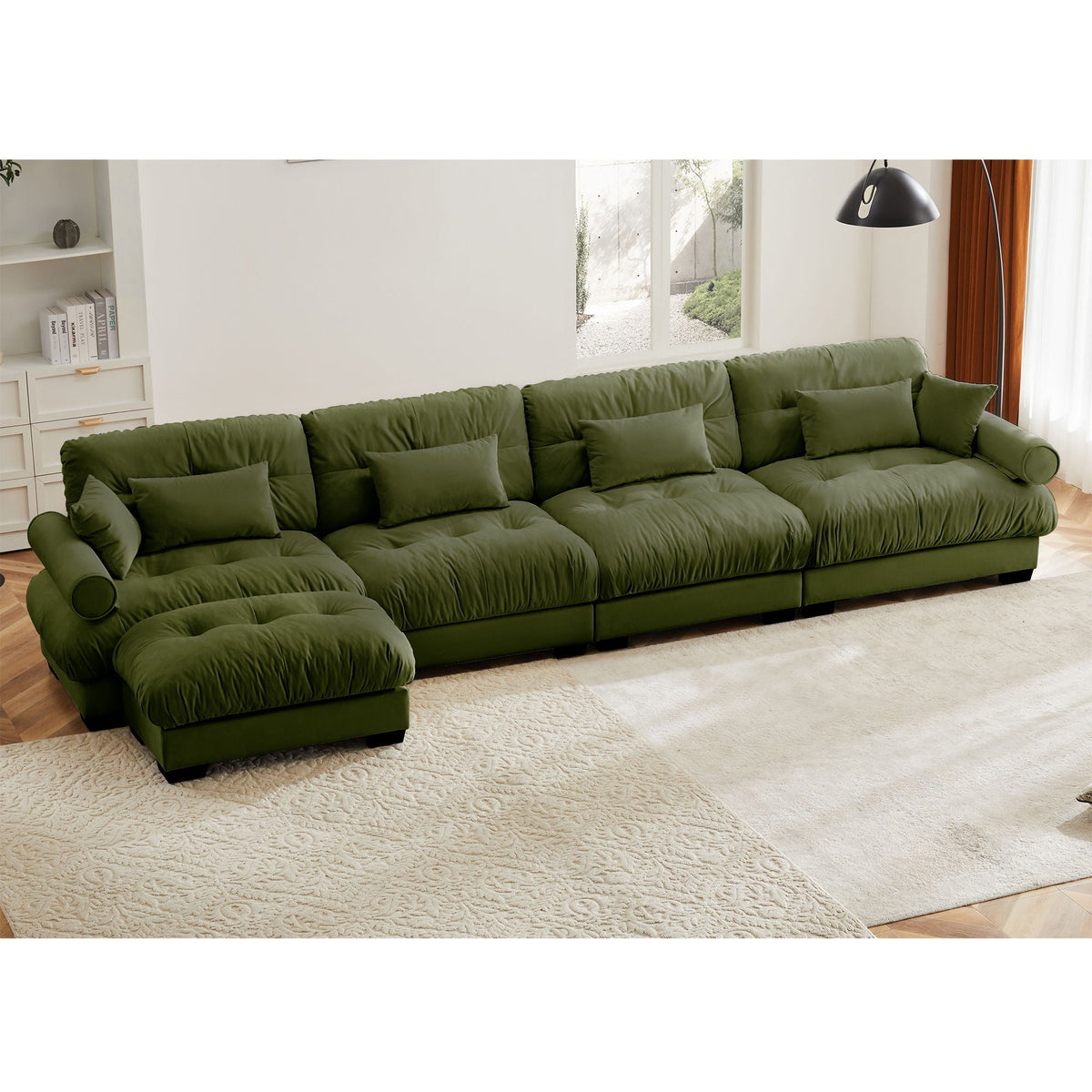 Super Comfort Oversized Modular Sectional Sofa With Movable Ottoman - Marijuana Mama