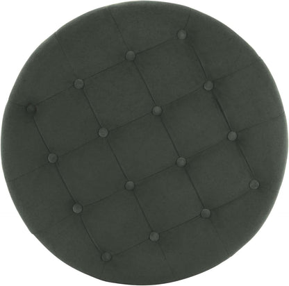 Handcrafted Loden Green Velvet Storage Ottoman