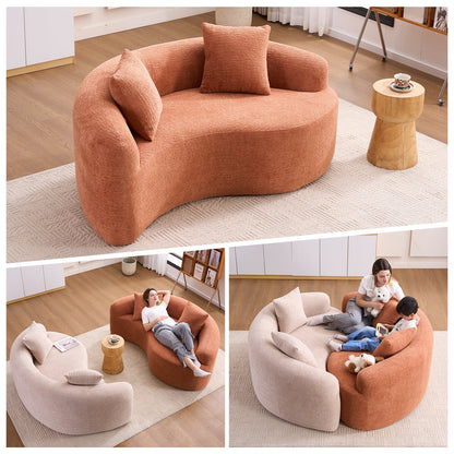 S-Curve Chenille Coral Loveseat
