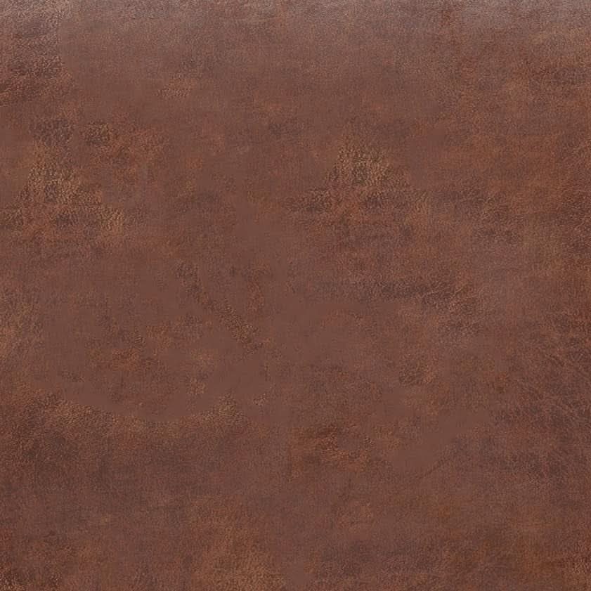 Storage Ottoman Distressed Saddle Brown Leatherette