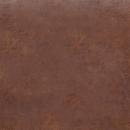 Storage Ottoman Distressed Saddle Brown Leatherette