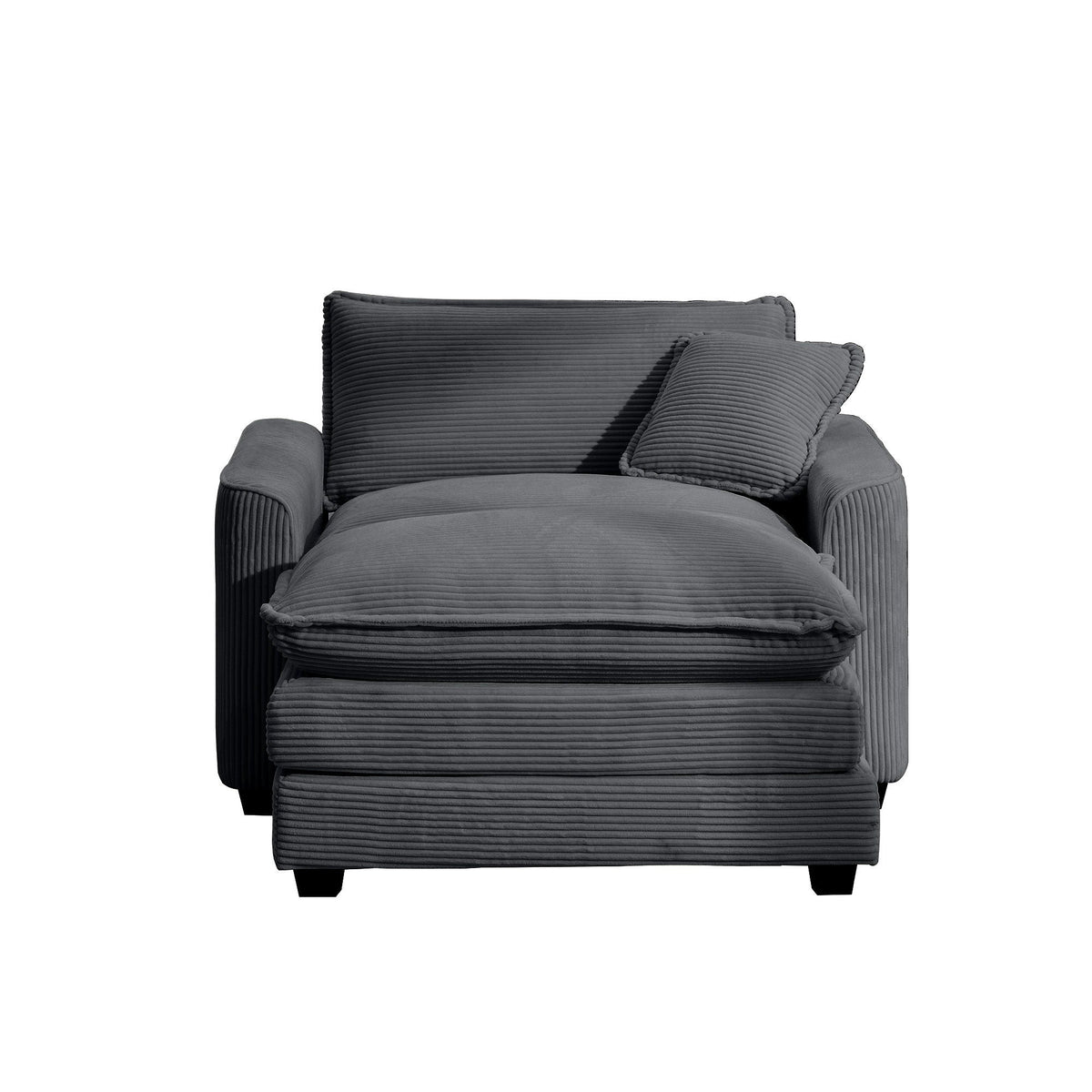 Classic Modern Comfortable Single Chair Deep Seat Sofa With Footstool - Marijuana Mama