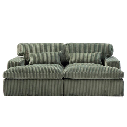 Double Chaise Lounge Chair, Oversized Upholstered Sleeper Cloud Couch - Marijuana Mama