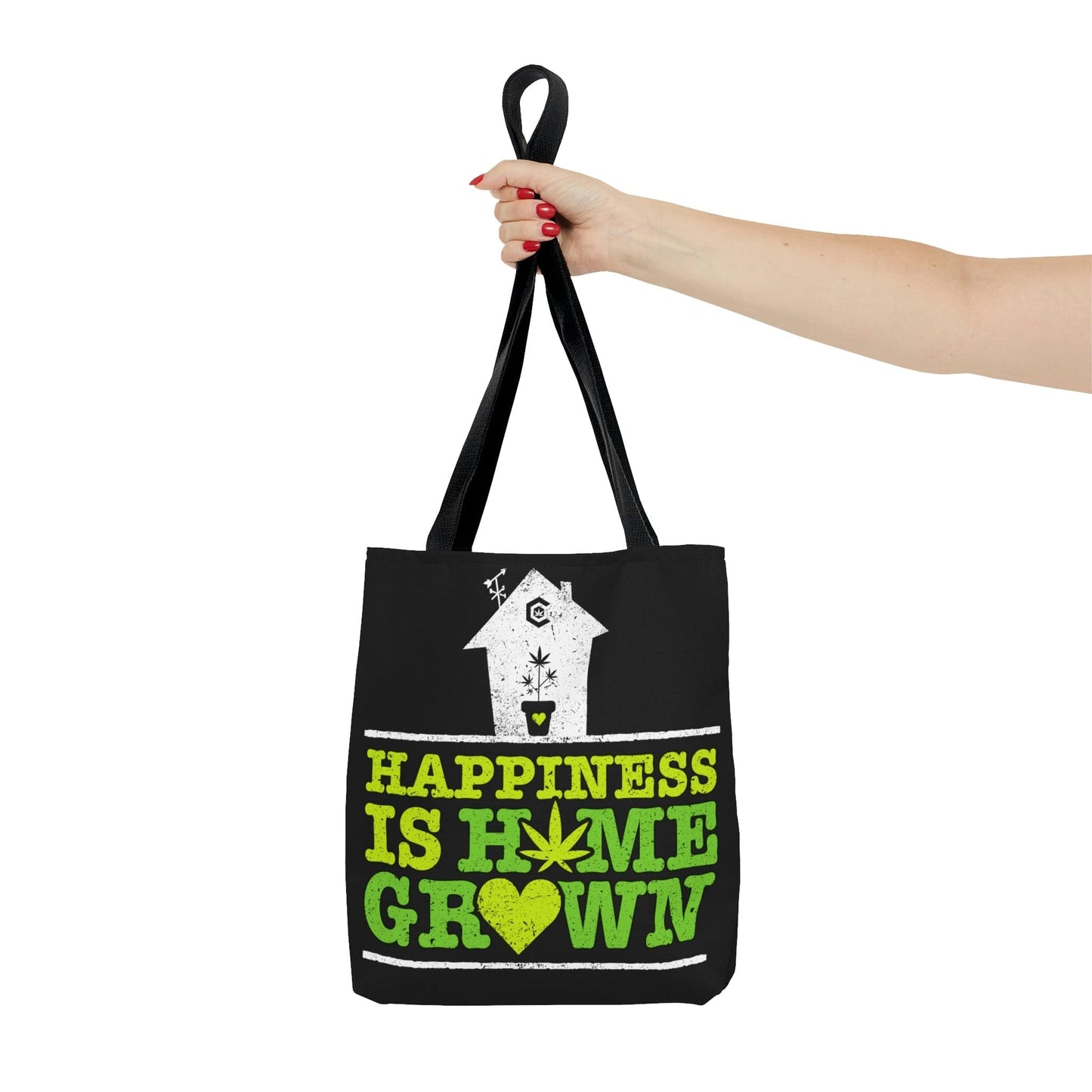 "Happiness is Homegrown" Black Tote Bag