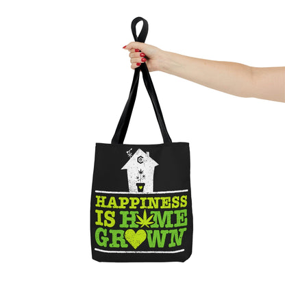 "Happiness is Homegrown" Black Tote Bag