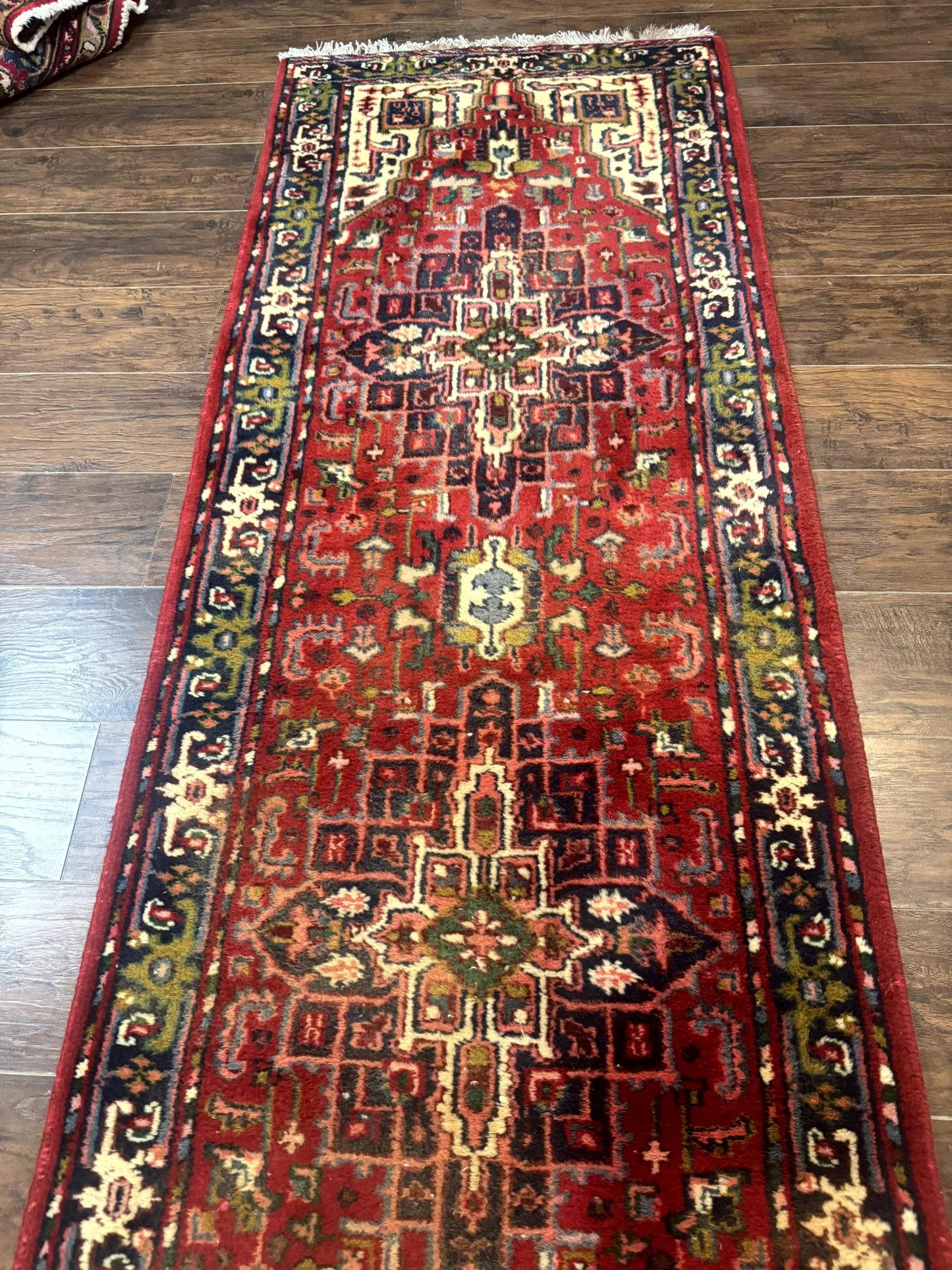 Vintage 1970s Indo Persian Heriz Runner Rug