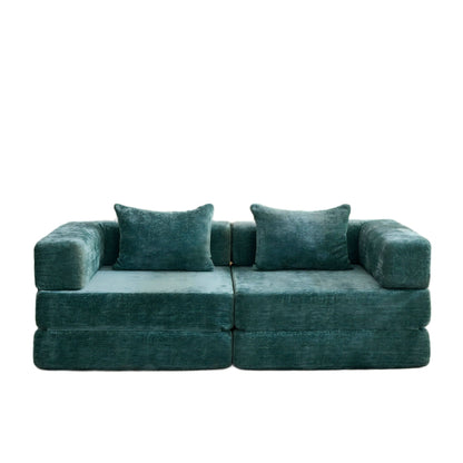 Convertible Floor Sofa Bed With Pillow Back Support Armrest - Marijuana Mama
