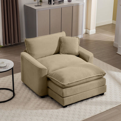 Classic Modern Comfortable Single Chair Deep Seat Sofa With Footstool - Marijuana Mama