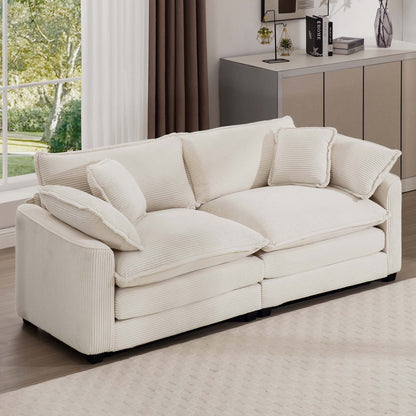 Modern 2 Seater With 4 Pillows, Upholstered Deep Seating Loveseat - Marijuana Mama