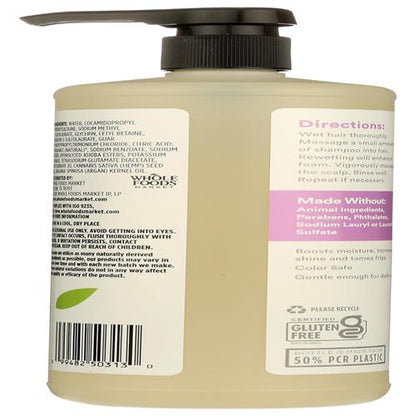Whole Foods Market Moisture & Shine Shampoo With Hemp Seed & Argan Oil