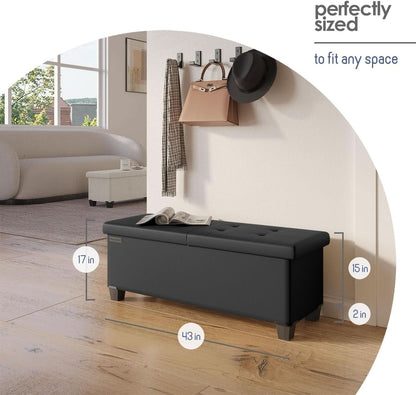 Black Forty Multifunctional Storage Bench