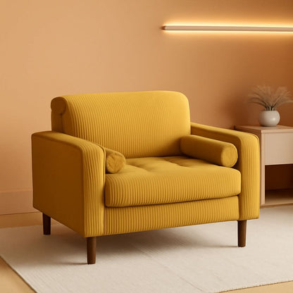 Mid Century Modern Oversized Corduroy Accent Chair