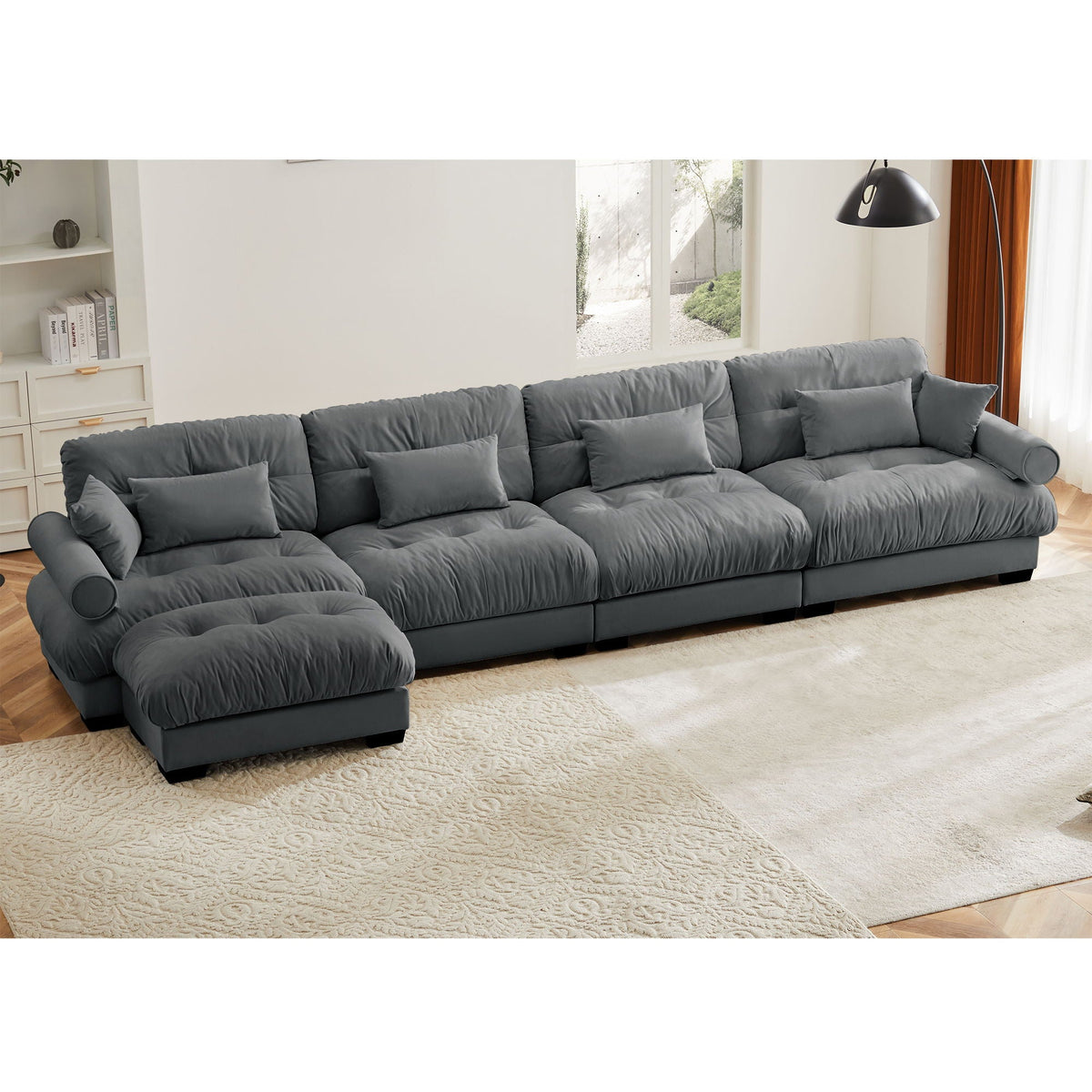 Super Comfort Oversized Modular Sectional Sofa With Movable Ottoman - Marijuana Mama
