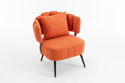 Chenille Orange Accent Chair