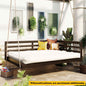 Acacia Wood Porch Swing Bed for Outdoors with Hemp Ropes - Full Size