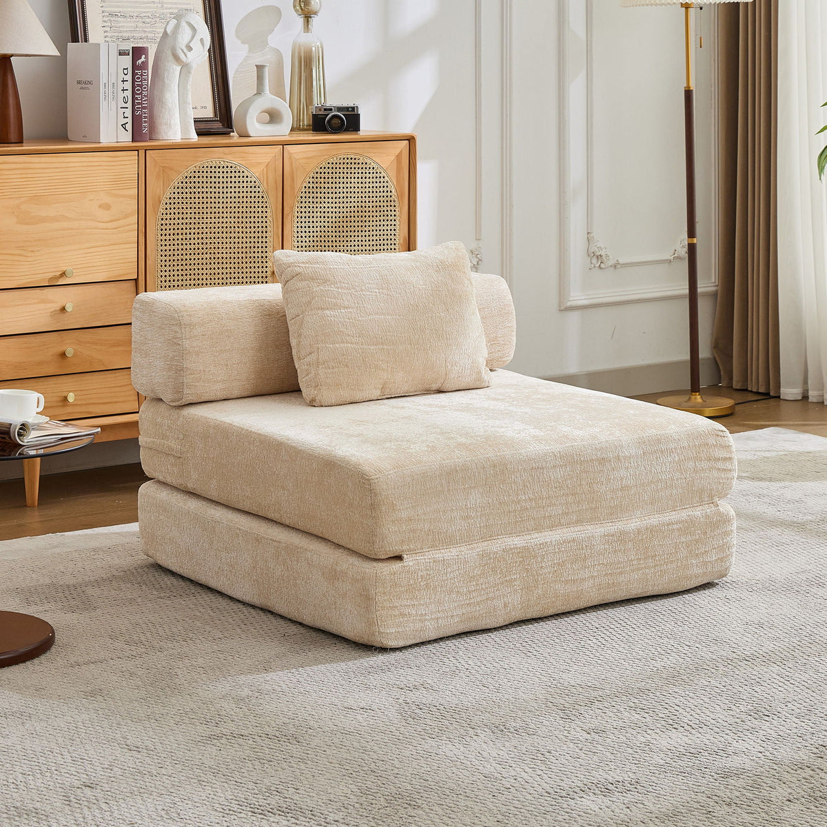 Convertible Floor Sofa Bed With Fixed Shape Frame For Living Room - Marijuana Mama
