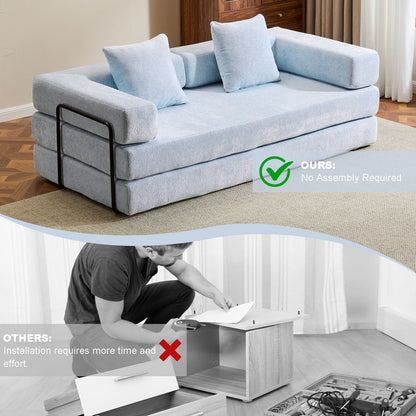 Convertible Floor Sofa Bed With Pillow Back Support Armrest - Marijuana Mama