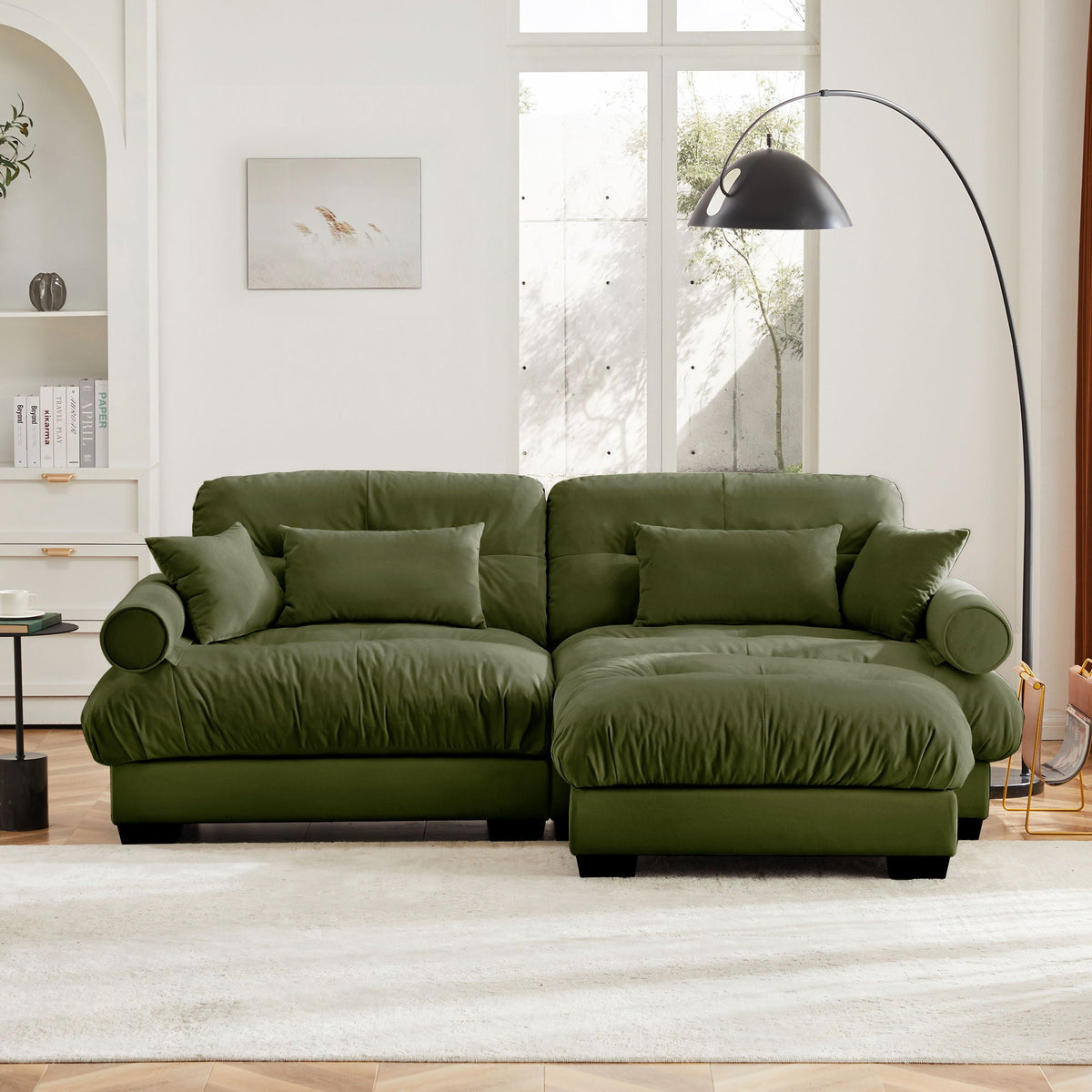 Super Comfort Oversized Modular Sectional Sofa With Movable Ottoman - Marijuana Mama